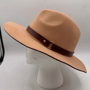 Beige Western Cowboy Cowgirl Hat – Wide Brim with Leather Band – Adjustable